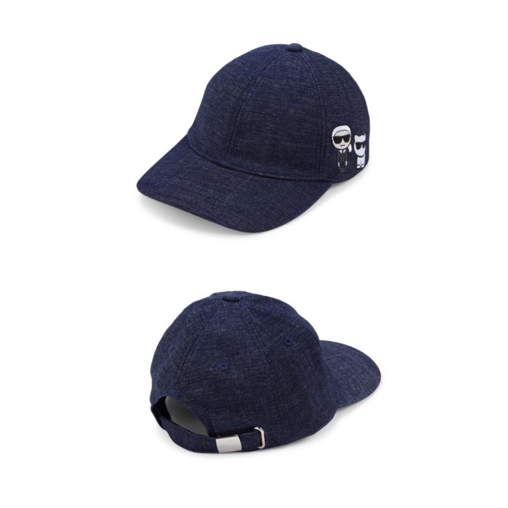 Karl Lagerfeld Graphic Denim Baseball Cap
